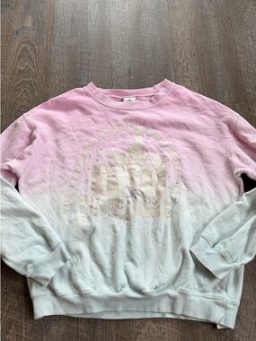 Disney Pink to Blue Ombre Crewneck Sweatshirt with Castle Graphic
